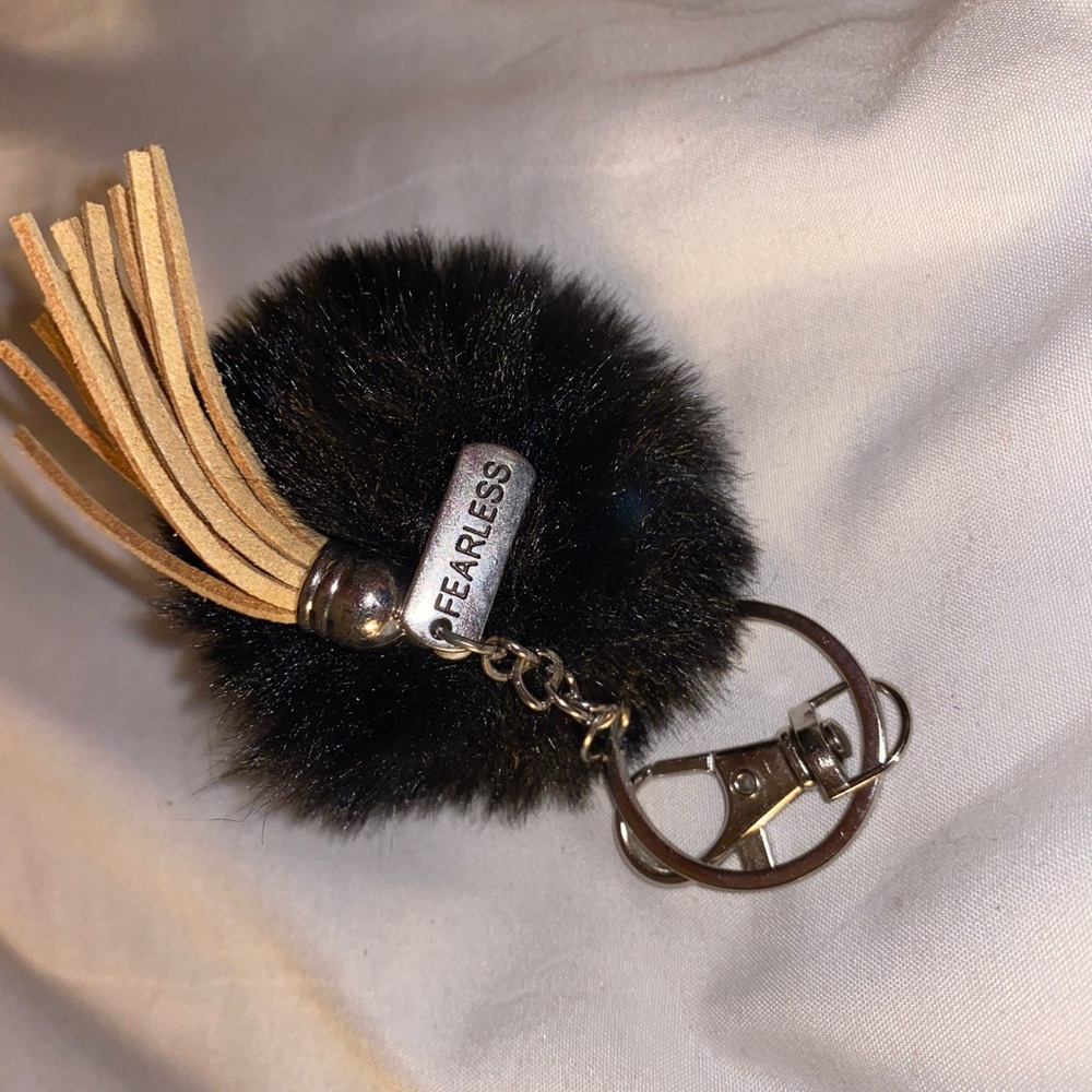 Handmade black fearless keychain